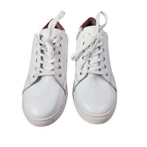 Ruby Label White Pink Leather Lace Up Sneakers Low Top Shoes Womens Size 10 (41)